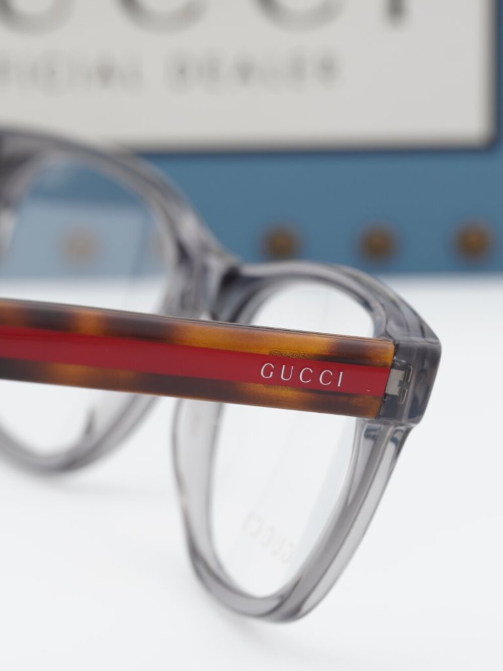Gucci GG0004O 004 Square Eyeglasses - Transparent Grey 53mm - Picture 7 of 11